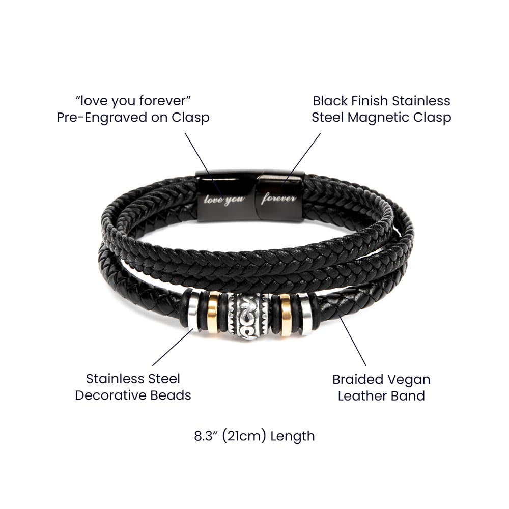 Para mi hijo - Pulsera de cuero para hombre 