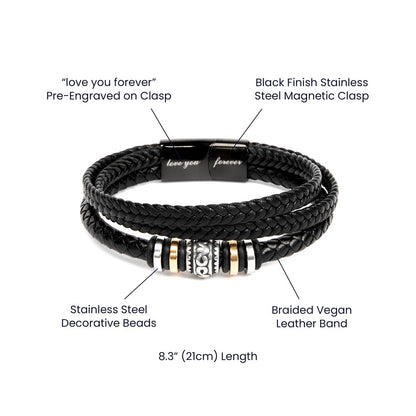 Para mi hijo - Pulsera de cuero para hombre 