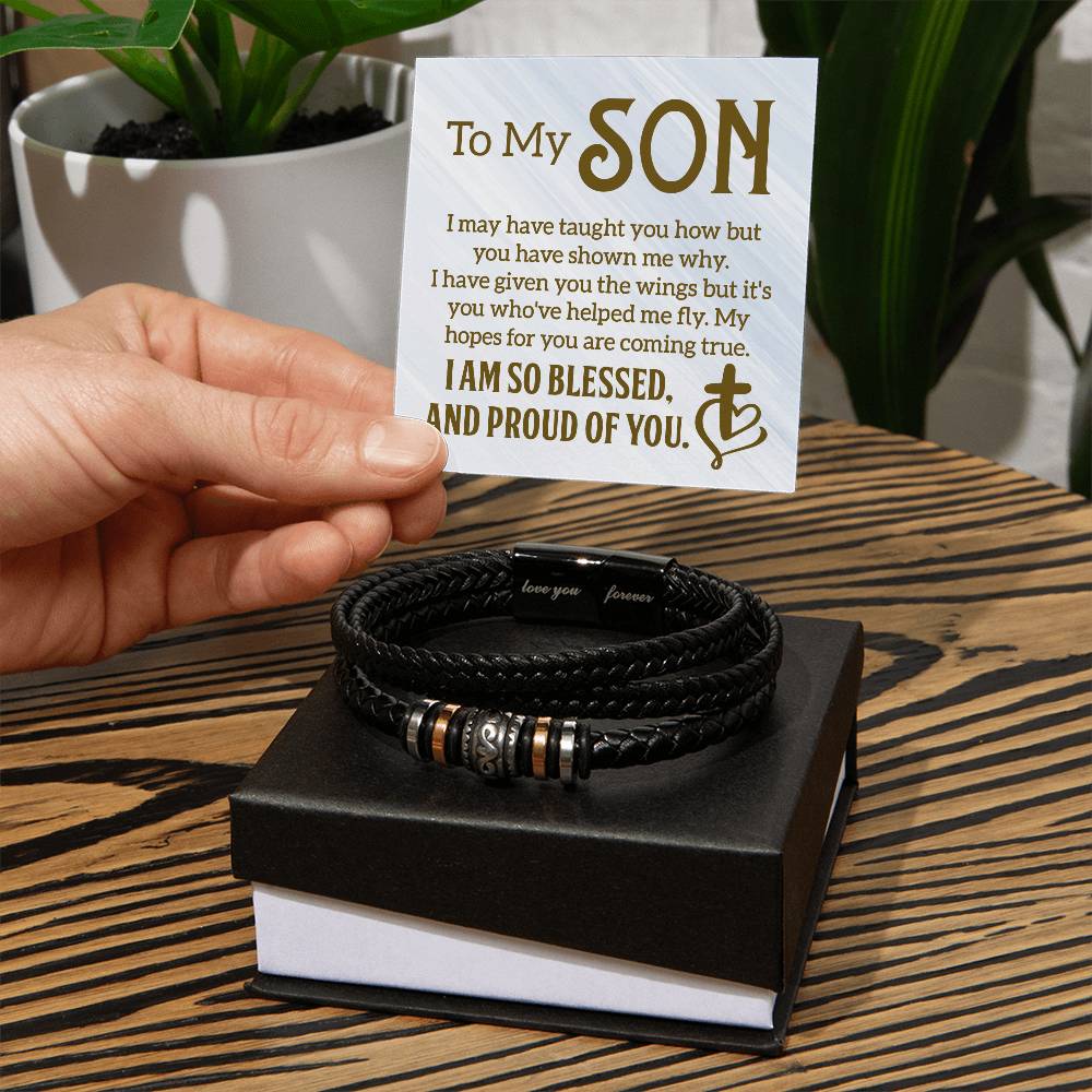 Para mi hijo - Pulsera de cuero para hombre 
