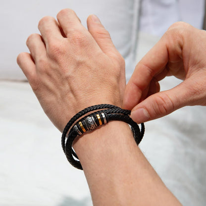 Para mi hijo - Pulsera de cuero para hombre 
