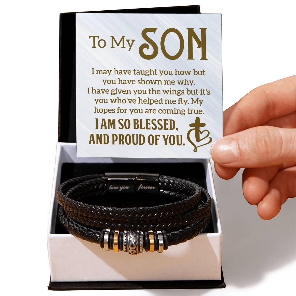 Para mi hijo - Pulsera de cuero para hombre 