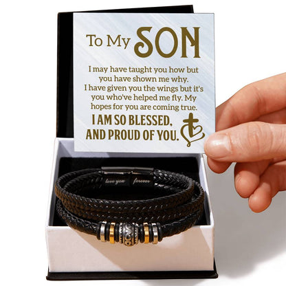 Para mi hijo - Pulsera de cuero para hombre 