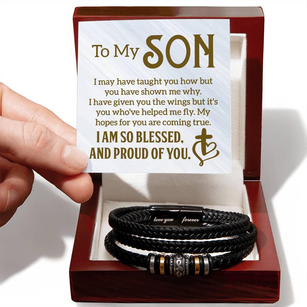 Para mi hijo - Pulsera de cuero para hombre 