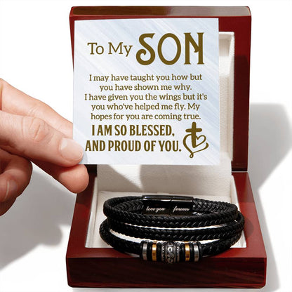 Para mi hijo - Pulsera de cuero para hombre 