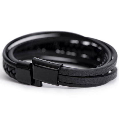 Calm to my Chaos - Leather Cross Bracelet
